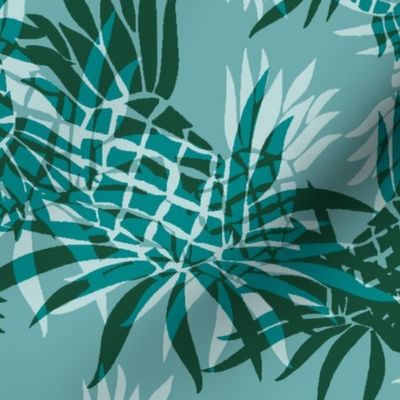 Hawaiian Pineapple Camo - Large Size- Green-Blue Slate