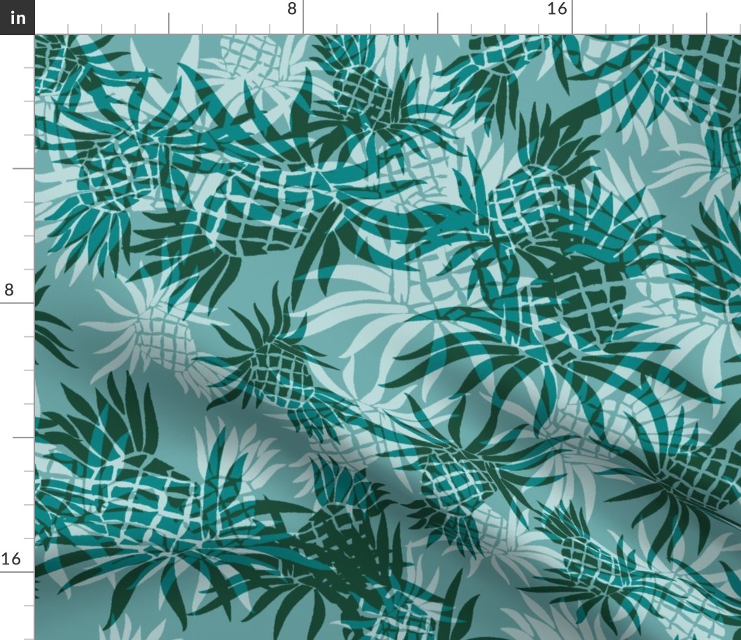 Hawaiian Pineapple Camo - Large Size- Green-Blue Slate