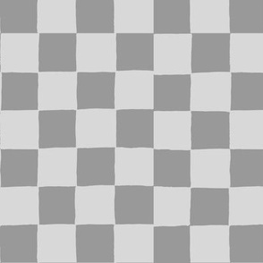 Hand Drawn Checkerboard tonal gray small