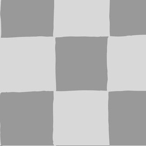 Hand Drawn Checkerboard tonal gray large