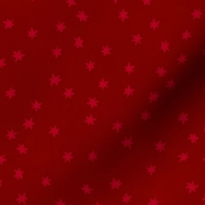 Garden of tiny pink stars on red texture (0.4 inch stars)