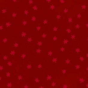 Garden of tiny pink stars on red texture (0.4 inch stars)