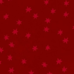 Garden of tiny pink stars on red texture (2/3 inch stars)