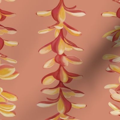 LEI PLUMERIA RED AND YELLOW ON CLAY
