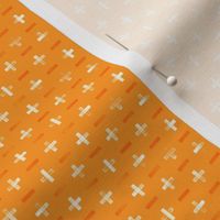 [XS] Plus Minus - Orange: Hand stamped fun geometric blender print for kids, boys, quilting