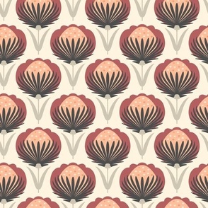  Victorian Floral Art Deco Wallpaper - Small Scale 