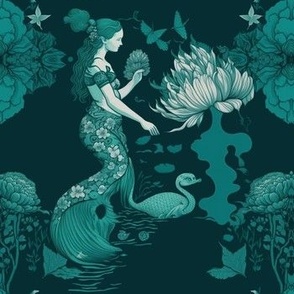 Large Scale, Mermaid Chinoiserie