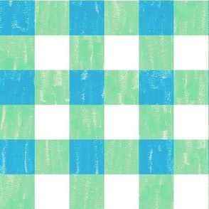 blue green scribble gingham check 