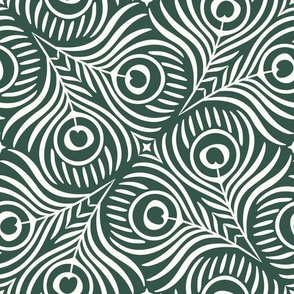 Peacock Twirl (Large), hunter green - Animal Print
