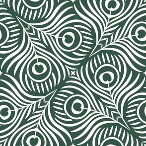 Peacock Twirl (Medium), hunter green - Animal Print