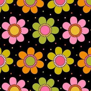 Yesterday Flowers Citrus Black BG Rotated- Large Scale