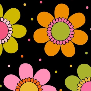 Yesterday Flowers Citrus Black BG Rotated- XL Scale