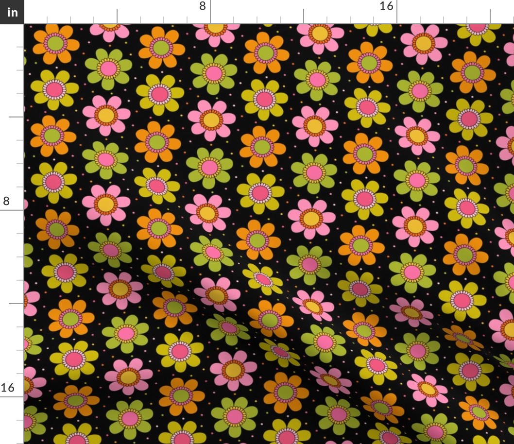 Yesterday Flowers Citrus Black BG - XS Scale