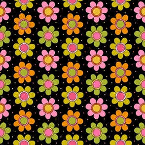 Yesterday Flowers Citrus Black BG - Small Scale