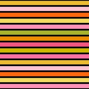 Yesterday Stripe Citrus Black BG- Large Scale