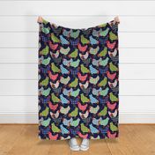 PALAKA CHICKENS ON NAVY FLORAL