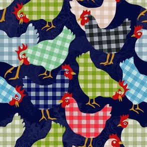 PALAKA CHICKENS ON NAVY FLORAL