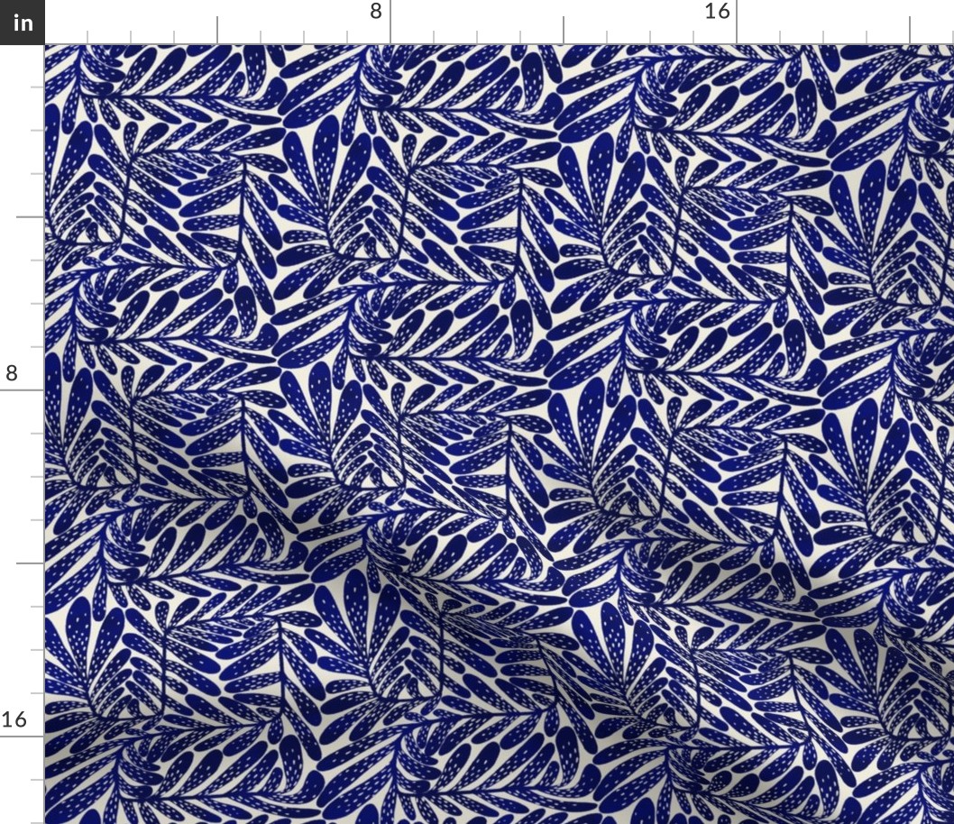 leaves - small scale - indigo