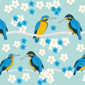 kingfishers and flowers