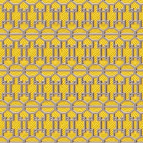 Dimensional geometric with bright yellow waves