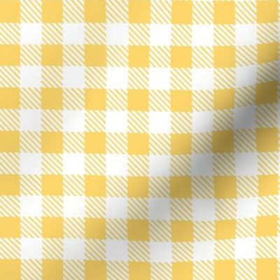 Bigger Scale 1" Squares Yellow Gold and White Gingham Checker Coordinate for Classic Pooh Collection
