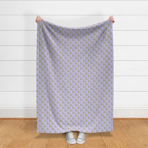 Smaller Scale Classic Pooh and Balloons on Lavender Pale Purple Polkadots