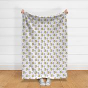 Bigger Scale Classic Pooh and Balloons on Lavender Pale Purple Polkadots