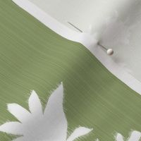 Tulip Print Fresh White on Olive