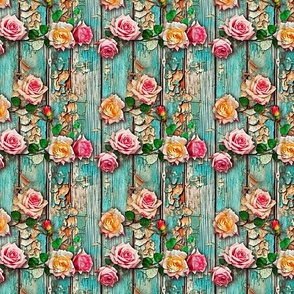 Spoonflower Fabric - Pink Turquoise Waves Roses Border Geo Tile Printed on  Satin Fabric by the Yard - Sewing Lining Apparel Fashion Blankets Decor 