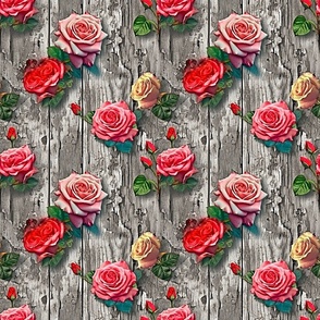 roses on wood 3