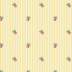 strawberry pinstripes/coral and yellow/small 