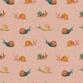 3x3 Cute Snails - Peony Pink