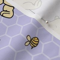  Bigger Scale Classic Pooh and Bees on Lavender Honeycomb