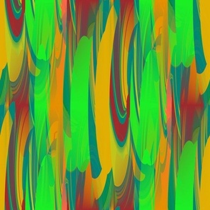 Yarah Susy - green,colorful, paint abstract art design fabric pattern