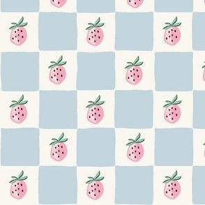 Strawberry Checkers/light blue/medium 
