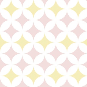 Pastel Yellow Pink Minimalistic Pattern Retro Rhombus  Shape Pink Yellow