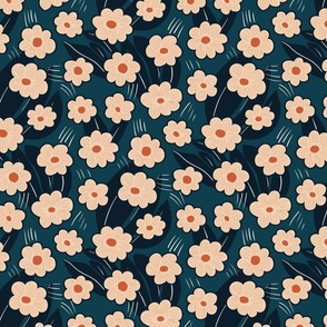 Vintage Daisies Wallpaper - Small Scale