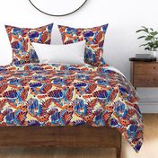 Abstract Animal Print in Orange and Blue by kedoki