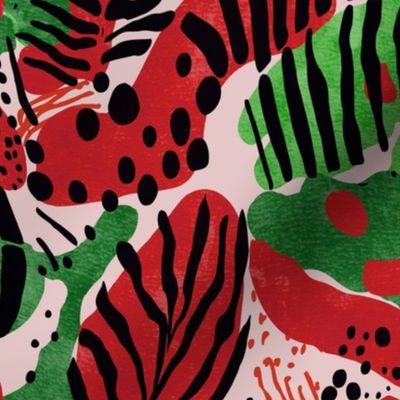  Abstract Animal Print in Watermelon Colors by kedoki