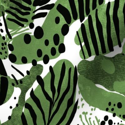 Abstract Animal Print in Green by kedoki