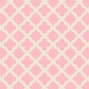 Dollhouse Miniature Wallpaper - Lattice Pink & Cotton