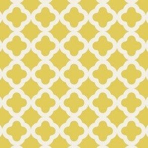 Dollhouse Miniature Wallpaper - Lattice Yellow & Cotton