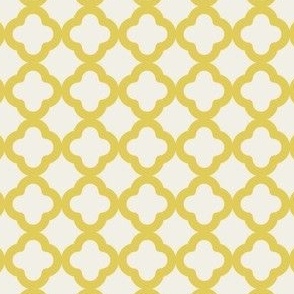 Dollhouse Miniature Wallpaper - Lattice Cotton & Yellow