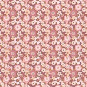 Retro Floral - Pink, Small scale