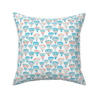 Adorned Scallops coral-teal