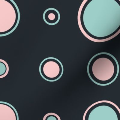 Bubbly Dots (Pink & Turquoise Dark)
