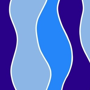 Wavy Stripes - Blue - X Large