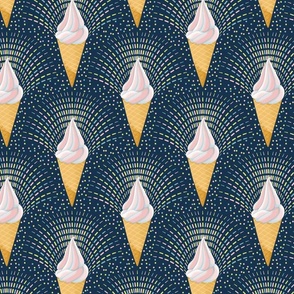 Party Sprinkles on Ice cream | on dark blue | 8"