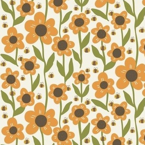 Miniature Sunflower Dollhouse Wallpaper