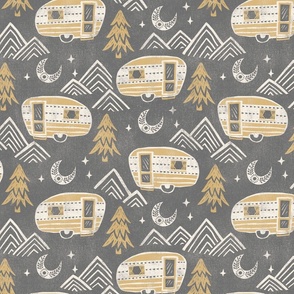 Little Camper - large - gold and gray 